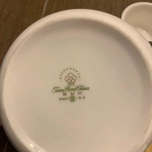 Vintage Snow Bone China Teapot with 6 cups - Picture 6 of 14